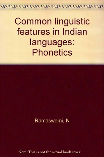 Stock image for Common Linguistic Features in Indian Languages Phonetics for sale by Books Puddle