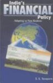 9788174762245: India's Financial Policy: Adapting to New Realities