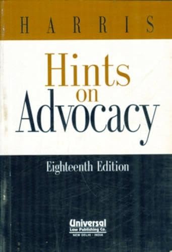 Stock image for Hints on Advocacy for sale by Shalimar Books