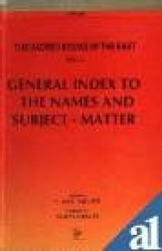 9788175360501: General Index to the Names and Subject Matters of "The Sacred Books of the East": The Sacred Books of the East, Vol 50