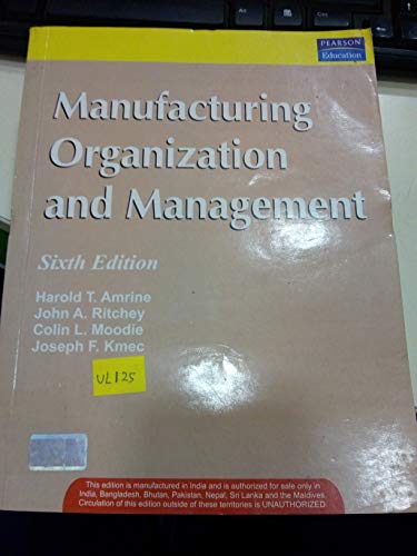 9788177582758: Manufacturing Organization And Management