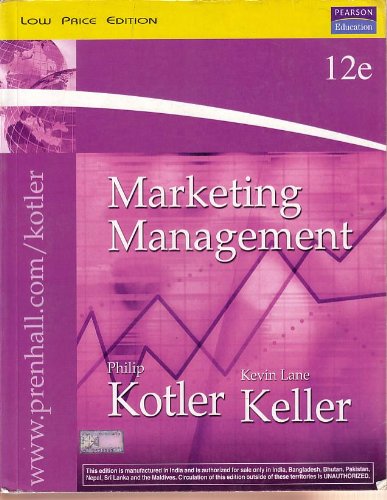 Imagen de archivo de Pearson Marketing Management (Low Price Edition) 12e a la venta por HPB-Red