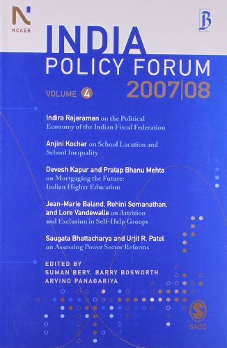Beispielbild fr India Policy Forum, 2007-08 zum Verkauf von Books Puddle