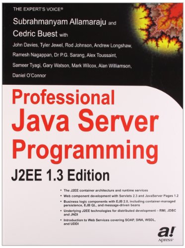 9788181287571: Professional Java Server Programming: J2EE 1.3 Edition