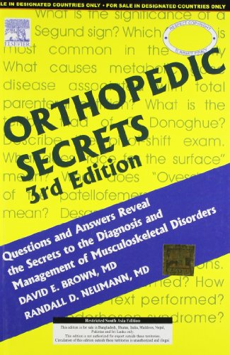 Beispielbild fr Orthopedic Secrets 3rd edition [Paperback] Randall D. Neumann,David E. Brown zum Verkauf von PAPER CAVALIER US