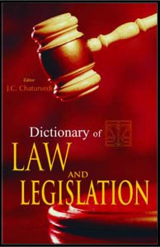 9788182052291: Dictionary of Law and Legislation