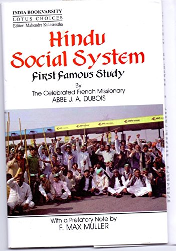Imagen de archivo de Hindu Social System First Famous Study a la venta por Books Puddle