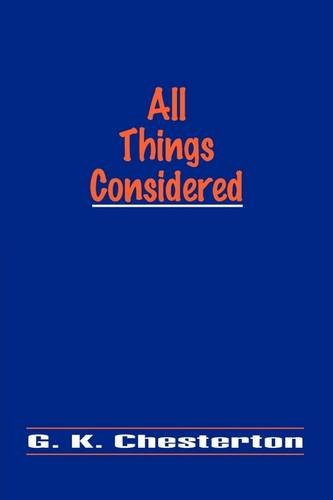All Things Considered (9788184562798) by Chesterton, G. K.