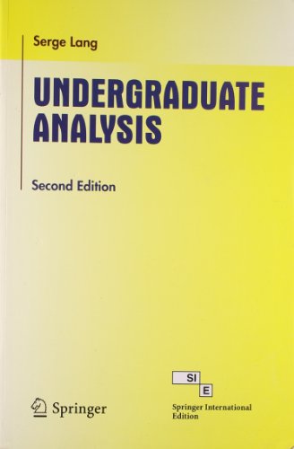 9788184896282: Undergraduate Analysis