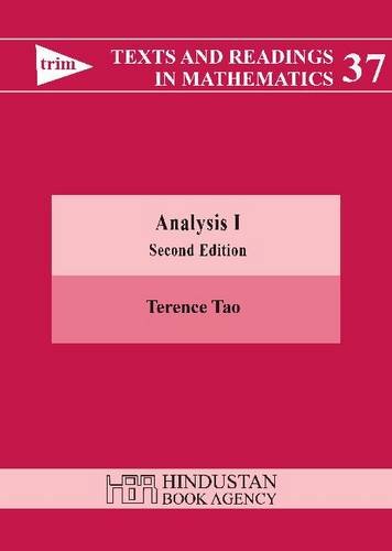 Beispielbild fr Analysis (Texts and Readings in Mathematics, Band 37) zum Verkauf von Buchmarie