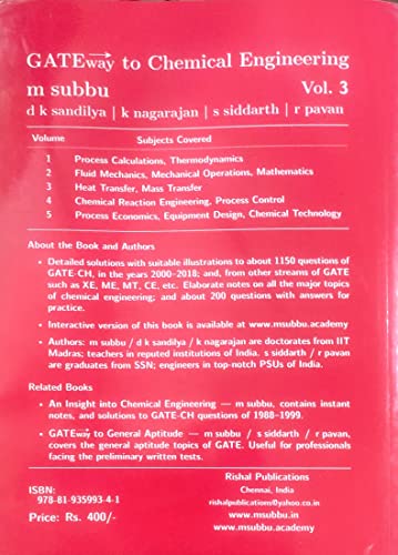 9788193599341: GATEway to Chemical Engineering - Vol.3 (Heat Transfer, Mass Transfer)