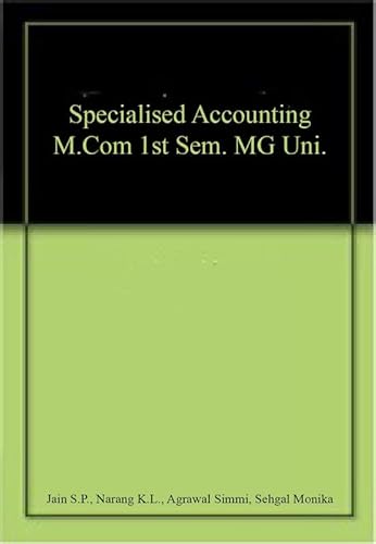 Stock image for Specialised Accounting M.Com 1st Sem. MG Uni. for sale by Books Puddle