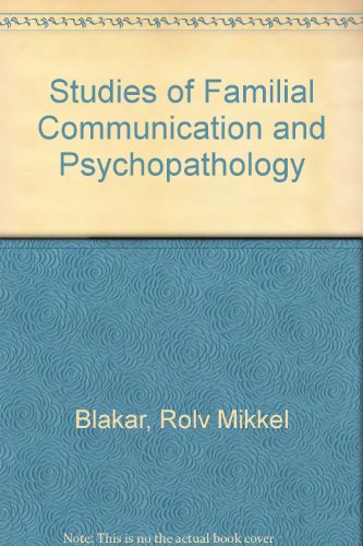 9788200019992: Studies of Familial Communication and Psychopathology