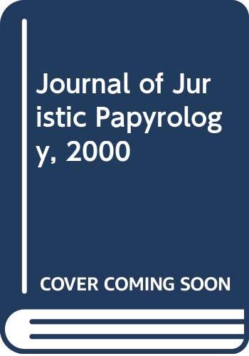 9788323500025: JJP 30 (2000) (Journal of Juristic Papyrology)