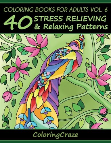 9788365560018: Coloring Books For Adults Volume 6: 40 Stress Relieving And Relaxing Patterns (6) (Anti-Stress Art Therapy)