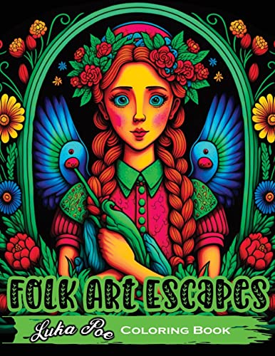 Immagine stock per Folk Art Escapes: Coloring Book for Adults Featuring Intricate Designs and Patterns Inspired by Traditional Folk Art From Around the World