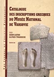 9788371003486: Catalogue des inscriptions Grecques du Muse National de Varsovie.