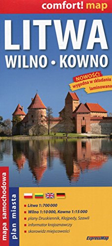 9788375462463: comfort! map Litwa, Wilno, Kowno. Laminowana mapa samochodowa 1:700 000