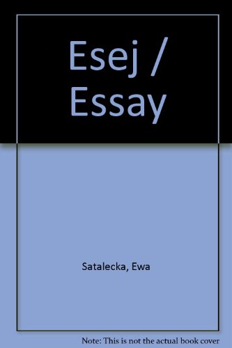 Beispielbild fr Esej / Essay zum Verkauf von PsychoBabel & Skoob Books