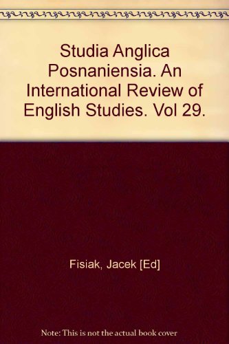Beispielbild fr Studia Anglica Posnaniensia. An International Review of English Studies. Vol 29. zum Verkauf von Plurabelle Books Ltd