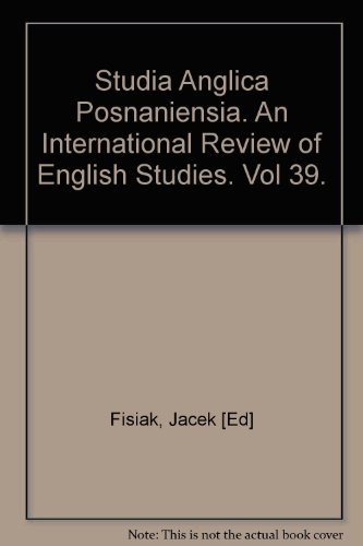 9788386969937: Studia Anglica Posnaniensia. An International Review of English Studies. Vol 39.