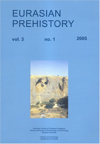 Imagen de archivo de Eurasian Prehistory vol 3: v. 3, Pt. 1 a la venta por Hay-on-Wye Booksellers