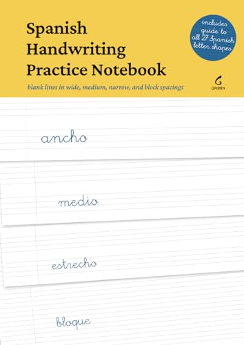Imagen de archivo de Spanish Handwriting Practice Notebook: Blank lines in wide, medium, narrow, and block spacings a la venta por GF Books, Inc.