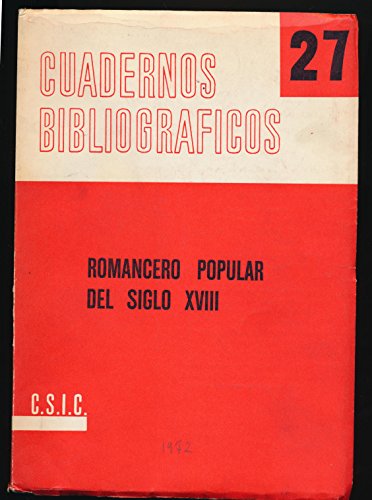 Stock image for Romancero popular del siglo XVIII Aguilar Pial, Francisco for sale by Iridium_Books