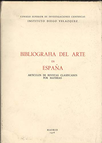 9788400036263: Bibliografía del arte en España: Articulos de revistas clasificados por materias (Spanish Edition)