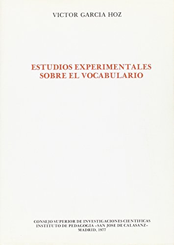 Imagen de archivo de Estudios experimentales sobre el vocaulario a la venta por HISPANO ALEMANA Libros, lengua y cultura