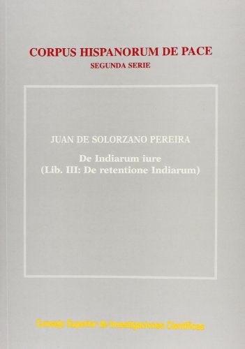 Beispielbild fr DE INDIARUM IURE (LIBER III: DE RETENTIONE INDIARUM) zum Verkauf von KALAMO LIBROS, S.L.