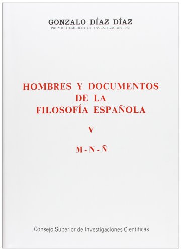 9788400075040: Hombres y documentos de la filosofa espaola. Vol. V (M-) (Spanish Edition)