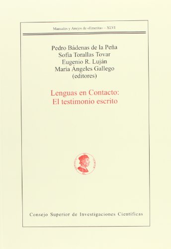 Stock image for LENGUAS EN CONTACTO: EL TESTIMONIO ESCRITO for sale by KALAMO LIBROS, S.L.