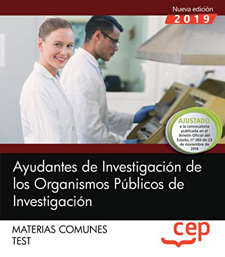 Stock image for Ayudantes de Investigacin de los Organismos Pblicos de Investigacin : materias comunes, test for sale by medimops