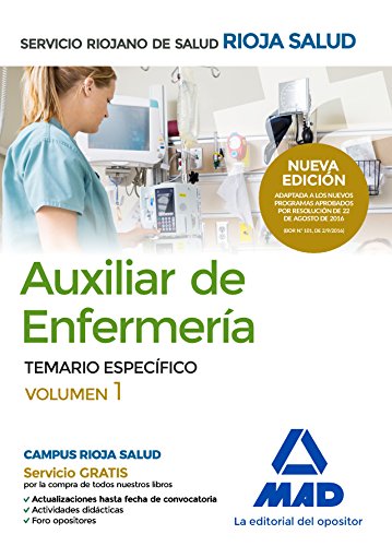 Stock image for AUXILIARES DE ENFERMERA DEL SERVICIO RIOJANO DE SALUD. TEMARIO ESPECFICO VOLUM for sale by Zilis Select Books
