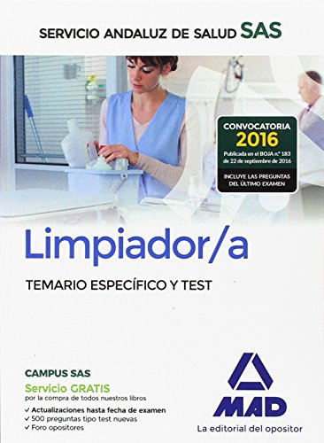 Stock image for LIMPIADOR/A DEL SERVICIO ANDALUZ DE SALUD. TEMARIO ESPECFICO Y TEST for sale by Zilis Select Books