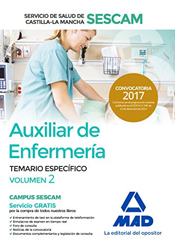 9788414204788: Auxiliar de enfermera del Servicio de Salud de Castilla-La Mancha (SESCAM).: Auxiliar de Enfermera, Servicio de Salud de Castilla-La Mancha (SESCAM). Temario especfico: 2