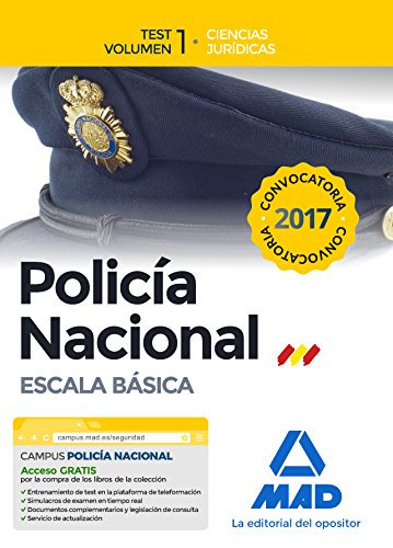 9788414204962: Polica Nacional Escala Bsica. Test volumen 1 Ciencias Jurdicas