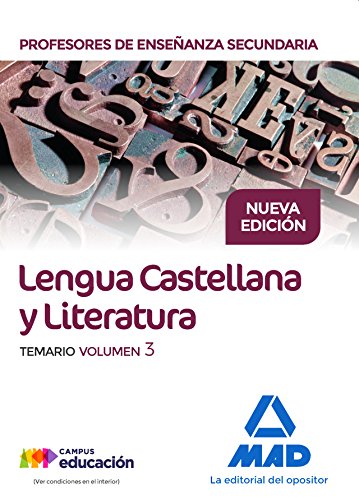 9788414212257: Cuerpo de Profesores de Enseanza Secundaria. Lengua Castellana y Literatura. Temario. Volumen 3