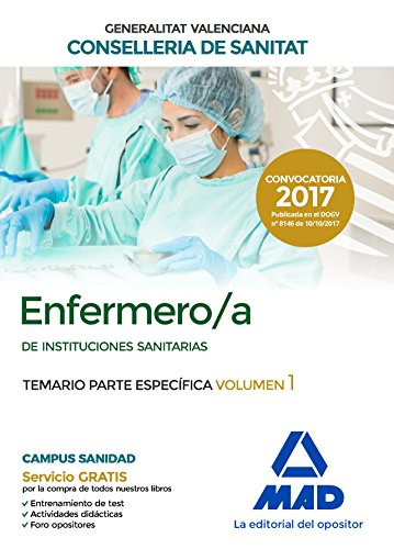 9788414212295: Enfermero/a de Instituciones Sanitarias de la Conselleria de Sanitat de la Generalitat Valenciana. Temario parte especfica volumen 1