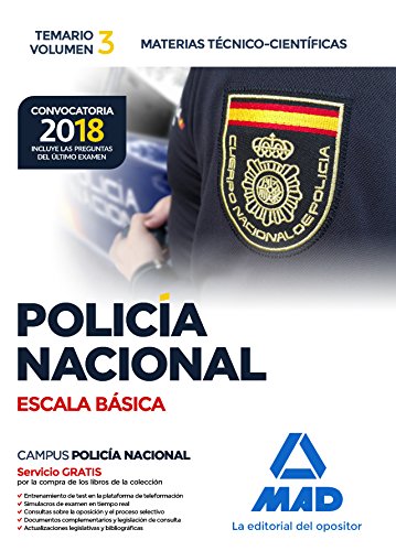 9788414214398: Polica Nacional Escala Bsica. Temario volumen 3 Materias Tcnico-Cientficas