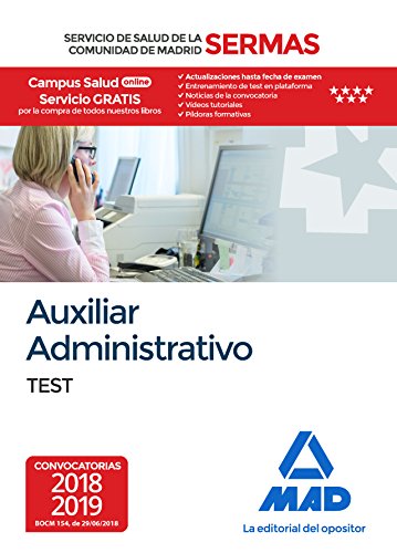 9788414219300: Auxiliar Administrativo del Servicio de Salud de la Comunidad de Madrid. Test