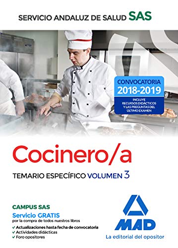 Beispielbild fr Cocinero/a del Servicio Andaluz de Salud. Temario especfico volumen 3 zum Verkauf von Iridium_Books