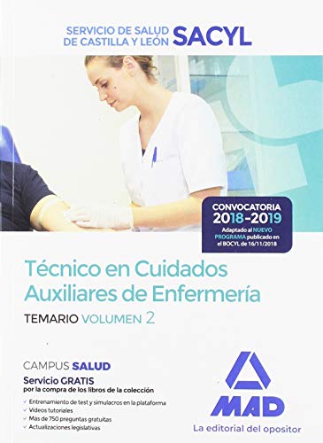 Beispielbild fr TCNICO EN CUIDADOS AUXILIARES DE ENFERMERA TEMARIO VOL. 2 Servicios de Salud de Castilla y Len SACYL zum Verkauf von LIBRERIA PETRARCA