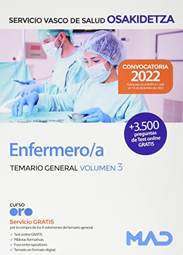 Stock image for ENFERMERO/A DE OSAKIDETZA-SERVICIO VASCO DE SALUD. TEMARIO GENERAL VOLUMEN 3 for sale by Librerias Prometeo y Proteo