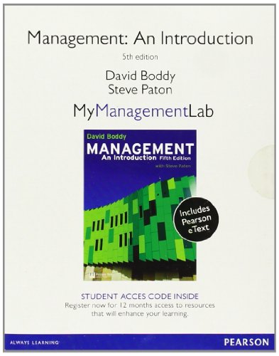 Stock image for MANAGEMENT: AN INTRODUCTION MYMANAGEMENTLAB MANAGEMENT: AN INTRODUCTION MYMANAGEMENTLAB for sale by Zilis Select Books