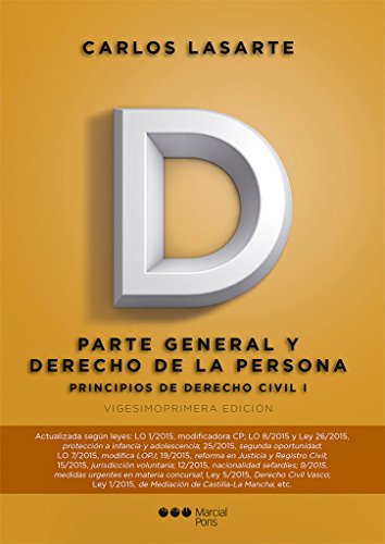Stock image for Principios de Derecho Civil Tomo I: Parte General y Derecho de la Persona: 1 for sale by Hamelyn