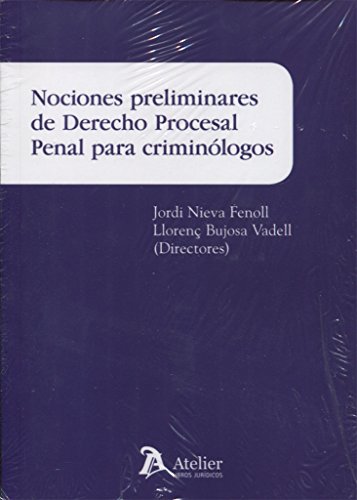 Imagen de archivo de Nociones preliminares de Derecho procesal penal para criminlogos a la venta por AG Library