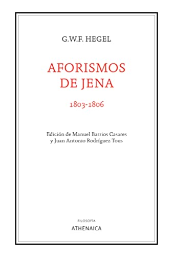 Imagen de archivo de AFORISMOS DE JENA 1803 1806 a la venta por Siglo Actual libros