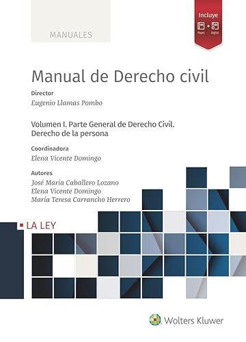 9788418662645: Manual de Derecho Civil: Volumen I. Parte General de Derecho Civil. Derecho de la persona